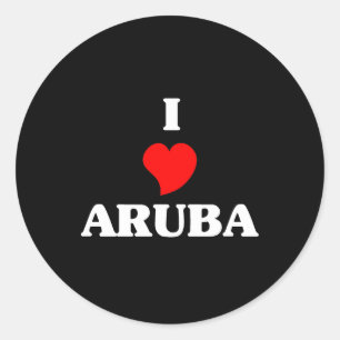 I Love Aruba Classic Round Sticker