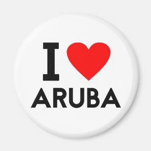 i love Aruba country nation heart symbol text Magnet