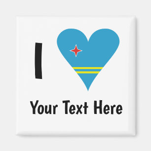 I Love (Aruba Heart Flag) Personalised  Magnet