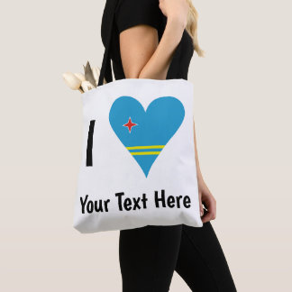 I Love (Aruba Heart Flag) Personalised  Tote Bag