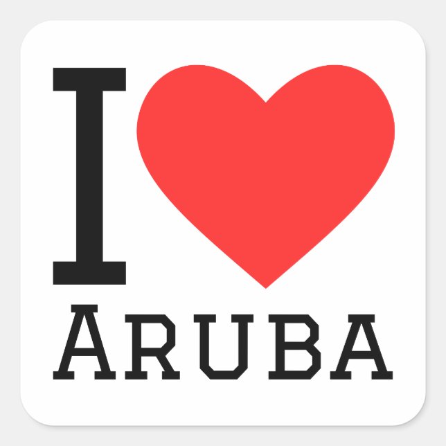 I love Aruba  Square Sticker (Front)