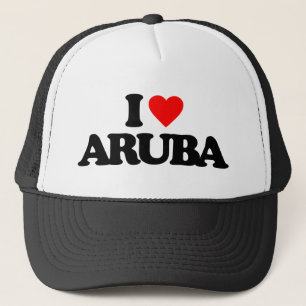 I LOVE ARUBA TRUCKER HAT