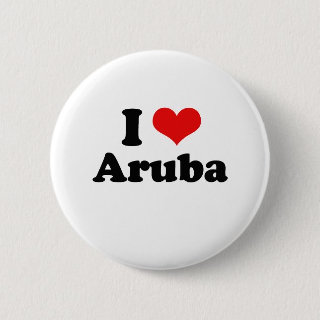I Love Aruba Tshirt 6 Cm Round Badge (Front)