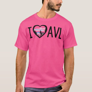 I Love Asheville Mountain Biking - White Baseball T-Shirt
