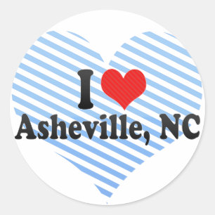 I Love Asheville, NC Classic Round Sticker