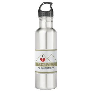 I Love Asheville & Western NC Sticker 710 Ml Water Bottle