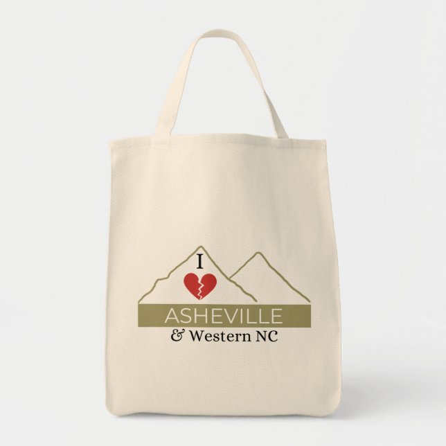 I Love Asheville & Western NC Tote Bag (Front)