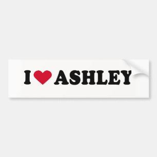 I LOVE ASHLEY BUMPER STICKER