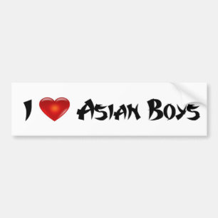 I Love Asian Boys Bumper Sticker