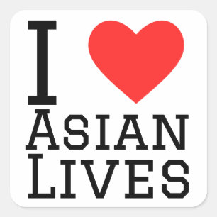 I love Asian lives Square Sticker