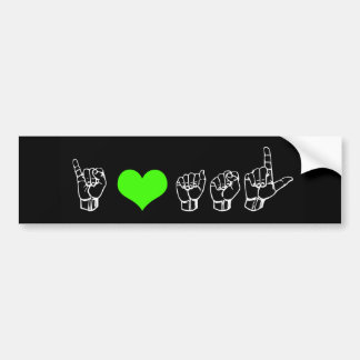 I Love ASL (American Sign Language) Bumper Sticker