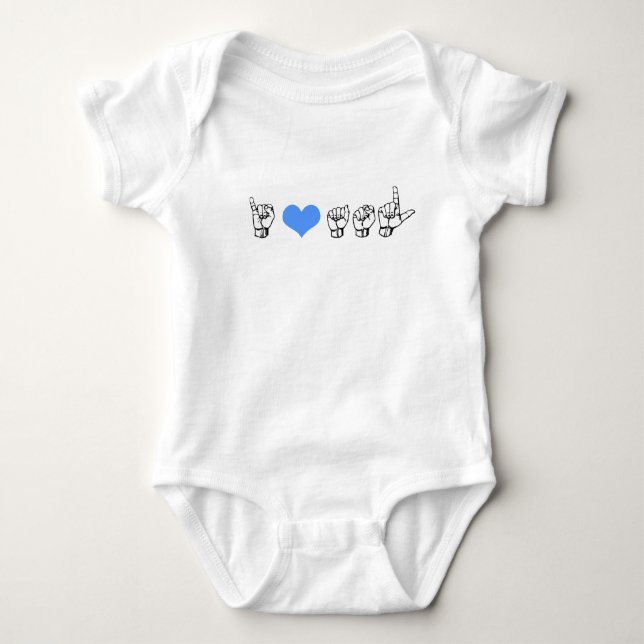 I Love ASL (American Sign Language) Infant Creeper (Front)
