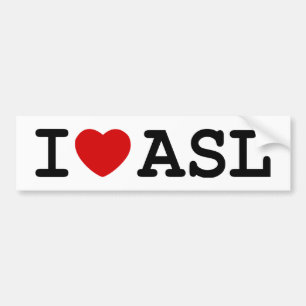 I Love ASL Bumper Sticker