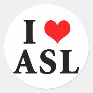 I Love ASL Classic Round Sticker