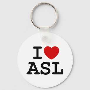 I Love ASL Key Ring