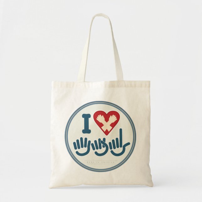 I Love ASL Tote Bag (Front)