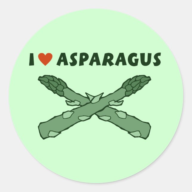 I Love Asparagus Classic Round Sticker (Front)