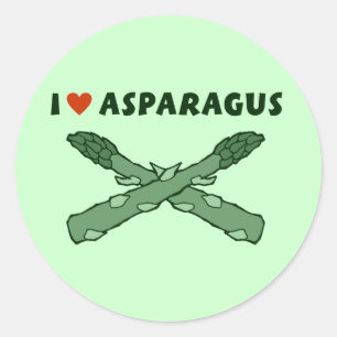 I Love Asparagus Classic Round Sticker
