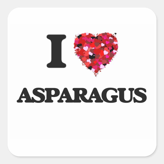 I Love Asparagus food design Square Sticker (Front)