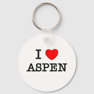 I Love Aspen Key Ring