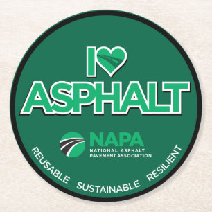I Love Asphalt Bar-Style Paper Coasters