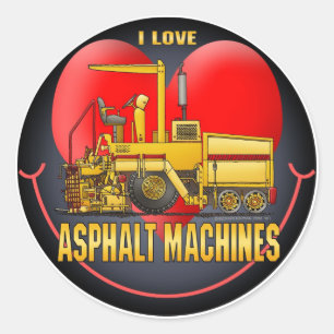 I Love Asphalt Paving Machines Kids Sticker