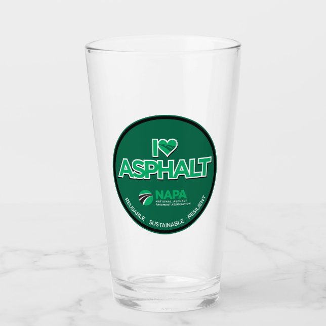 I Love Asphalt Pint Glass (Front)