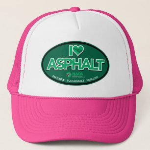 I Love Asphalt Trucker Hat - Pink
