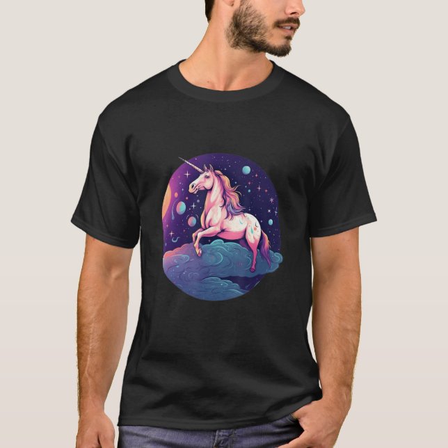 I Love Astrophysics and Unicorns Unique Celestial  T-Shirt (Front)