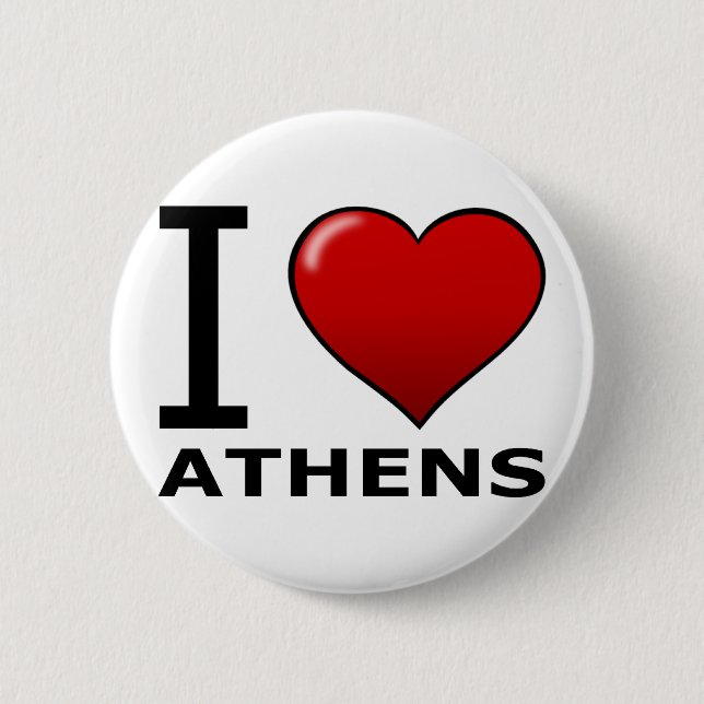 I LOVE ATHENS,GA - GEORGIA 6 CM ROUND BADGE (Front)