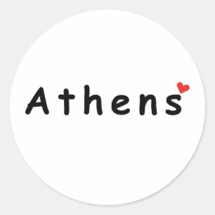 I love Athens Greece Classic Round Sticker
