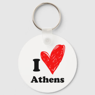 I love Athens Key Ring