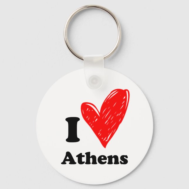 I love Athens Key Ring (Front)