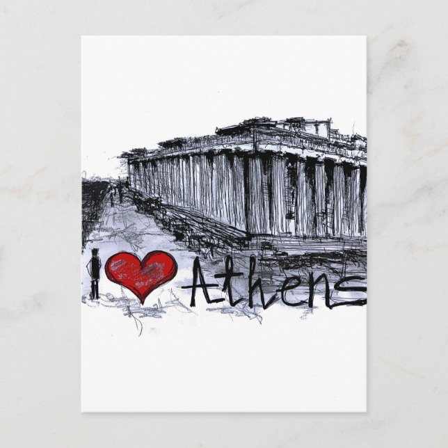 I love Athens Postcard (Front)