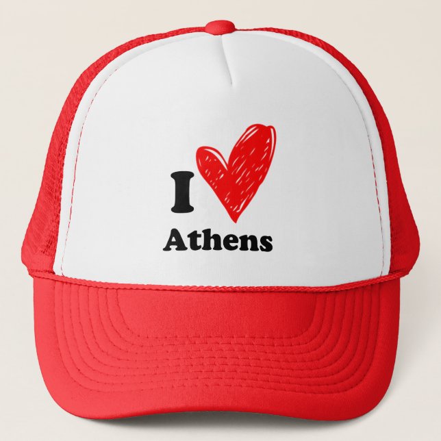 I love Athens Trucker Hat (Front)