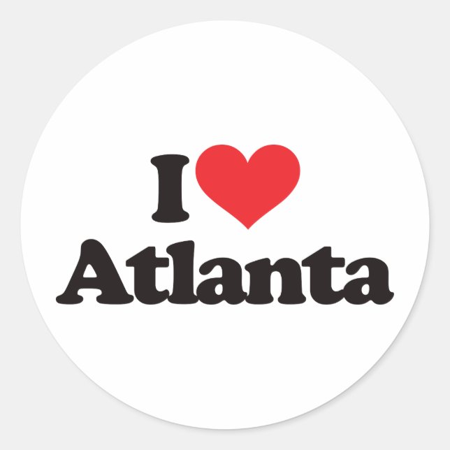 I Love Atlanta Classic Round Sticker (Front)