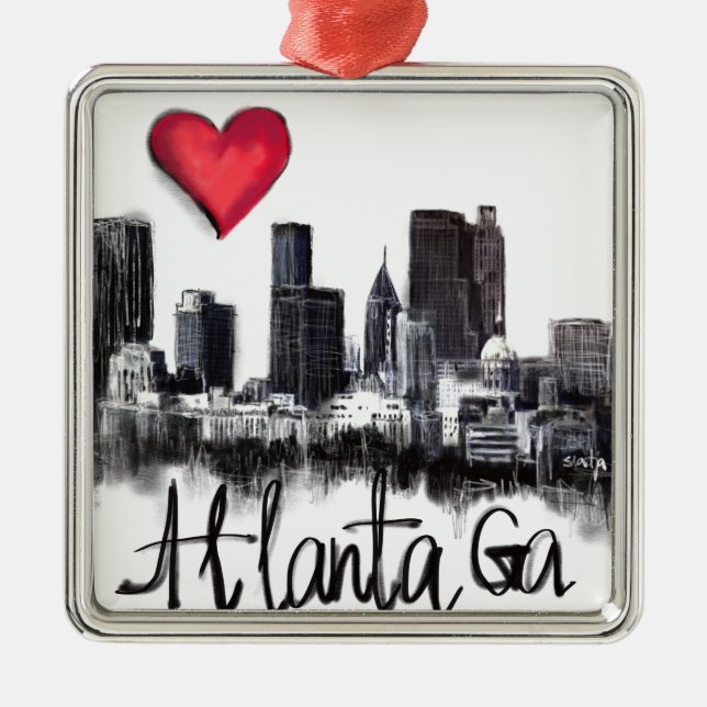 I love Atlanta Metal Tree Decoration (Front)