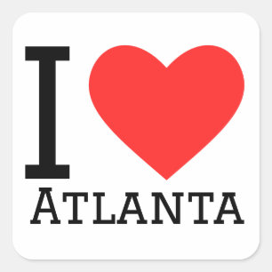 I love Atlanta Square Sticker