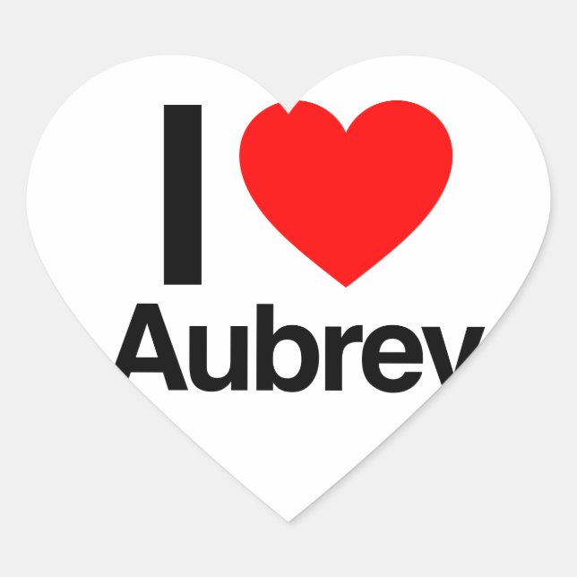 i love aubrey heart sticker (Front)