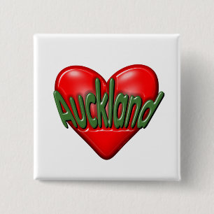 I Love Auckland 15 Cm Square Badge
