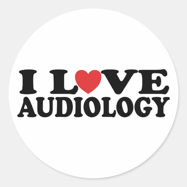 I Love Audiology Classic Round Sticker (Front)