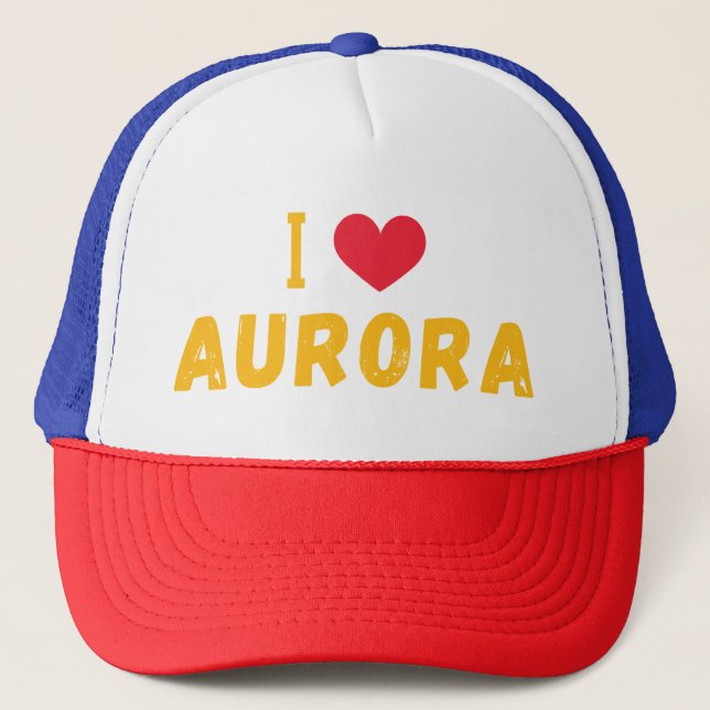 i love Aurora,Colorado Trucker Hat (Front)