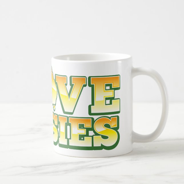 I Love Aussies! Australiana Design Coffee Mug (Right)