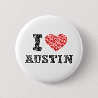 I Love Austin 6 Cm Round Badge