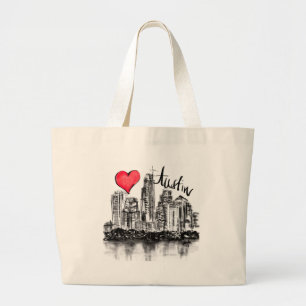 I love Austin Large Tote Bag