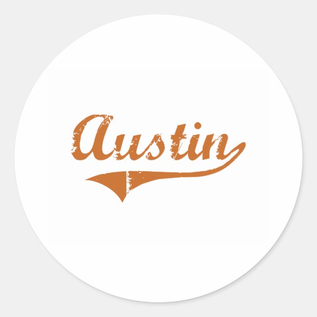 I Love Austin Texas Classic Round Sticker (Front)