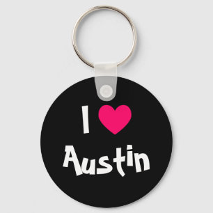 I Love Austin Texas Key Ring