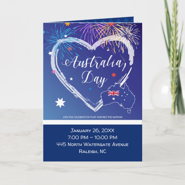 "I LOVE AUSTRALIA" Australia Day 26th January Announcement (Front)