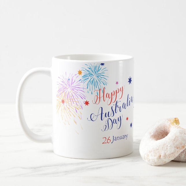 "I LOVE AUSTRALIA" Australia Day 26th January Coffee Mug (With Donut)