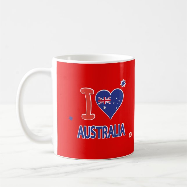 "I LOVE AUSTRALIA" Australia Day 26th January Coffee Mug (Left)